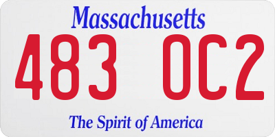 MA license plate 483OC2