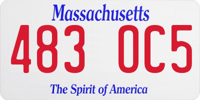 MA license plate 483OC5