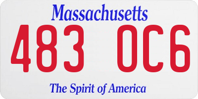 MA license plate 483OC6