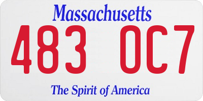 MA license plate 483OC7