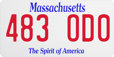 MA license plate 483OD0