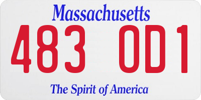 MA license plate 483OD1