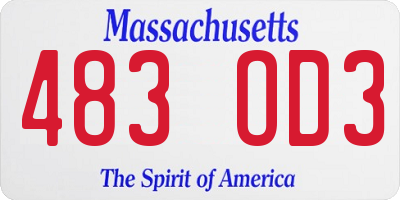 MA license plate 483OD3