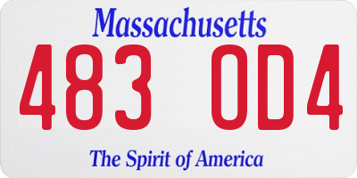 MA license plate 483OD4