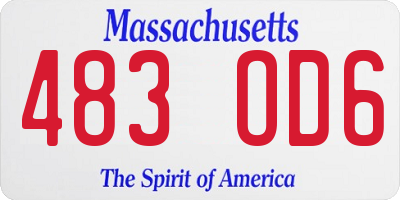 MA license plate 483OD6