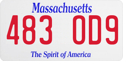 MA license plate 483OD9