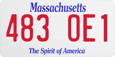 MA license plate 483OE1