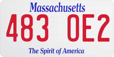 MA license plate 483OE2
