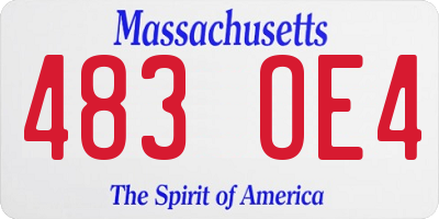 MA license plate 483OE4