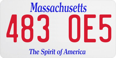 MA license plate 483OE5