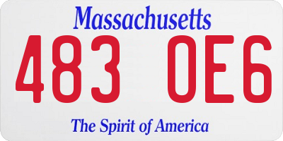 MA license plate 483OE6