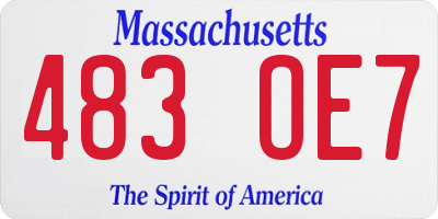 MA license plate 483OE7