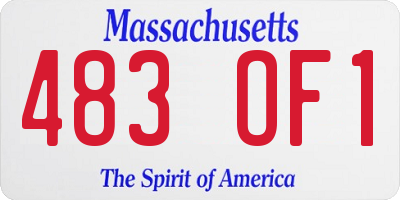 MA license plate 483OF1
