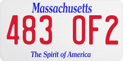 MA license plate 483OF2