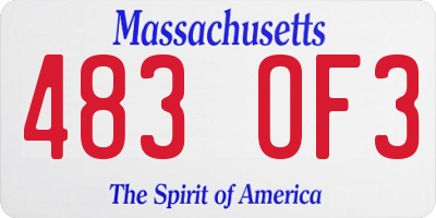 MA license plate 483OF3