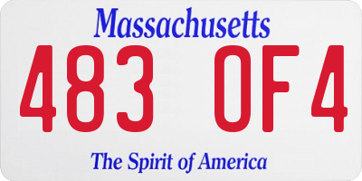 MA license plate 483OF4