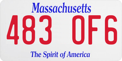 MA license plate 483OF6