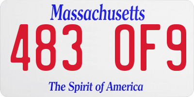 MA license plate 483OF9