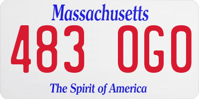 MA license plate 483OG0