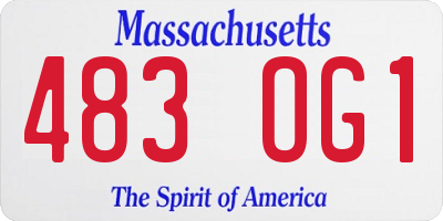 MA license plate 483OG1