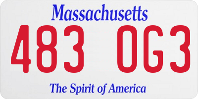 MA license plate 483OG3