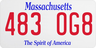 MA license plate 483OG8