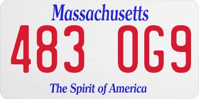 MA license plate 483OG9