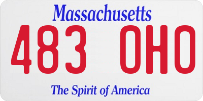 MA license plate 483OH0