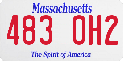 MA license plate 483OH2
