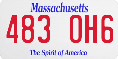 MA license plate 483OH6