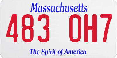 MA license plate 483OH7