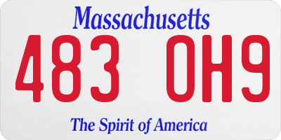 MA license plate 483OH9