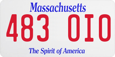 MA license plate 483OI0