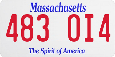 MA license plate 483OI4