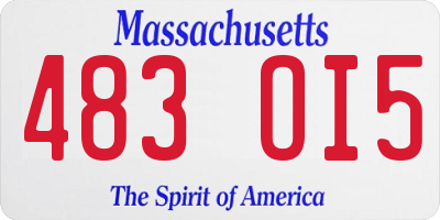 MA license plate 483OI5