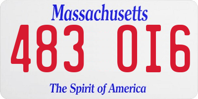 MA license plate 483OI6