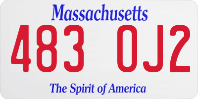 MA license plate 483OJ2