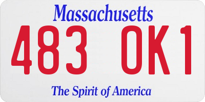 MA license plate 483OK1