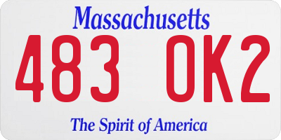 MA license plate 483OK2