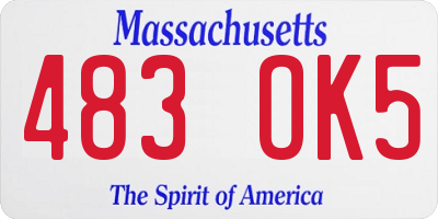 MA license plate 483OK5