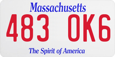 MA license plate 483OK6