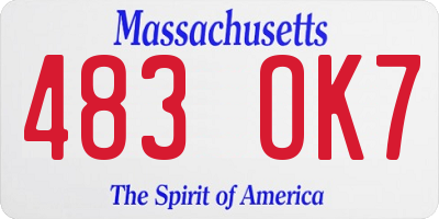 MA license plate 483OK7