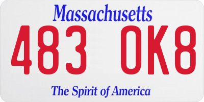 MA license plate 483OK8