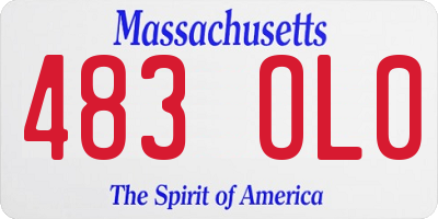 MA license plate 483OL0