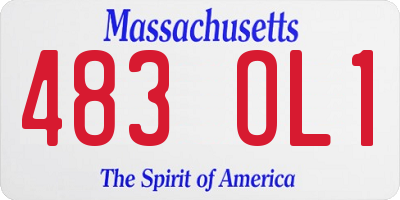MA license plate 483OL1