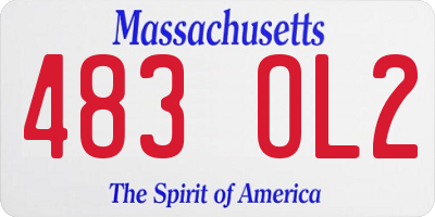 MA license plate 483OL2