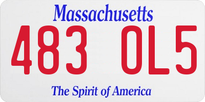MA license plate 483OL5