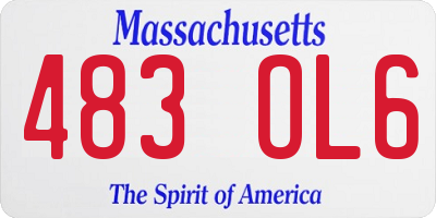 MA license plate 483OL6