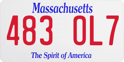 MA license plate 483OL7