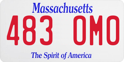 MA license plate 483OM0